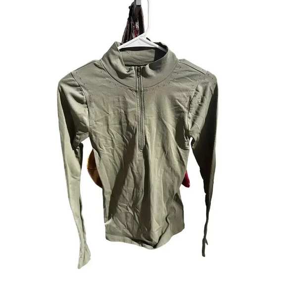 Free People movement Green Half Zip Stretch Running Jacket Size XS/S - Picture 3 of 6